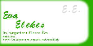 eva elekes business card
